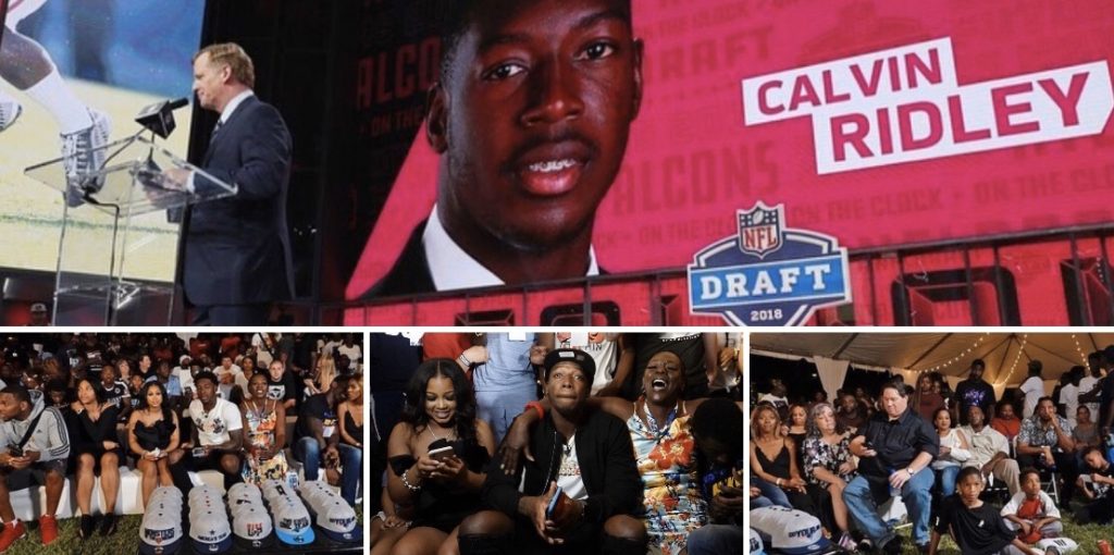 Four image showing the event of NFL